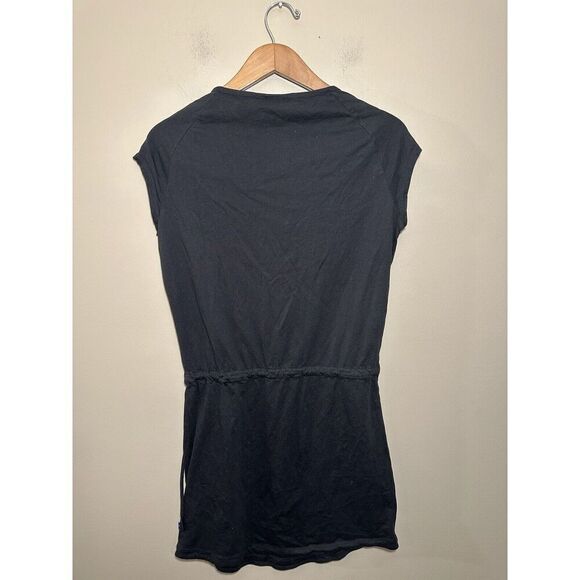 Adidas Shirt Dress Women’s Small Black Trefoil Sleeveless Drawstring Waist Cinch - Picture 7 of 7